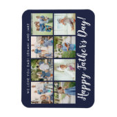 Magnet Flexible Happy Fête des pères 8 Photo Custom Navy Blue (Vertical)