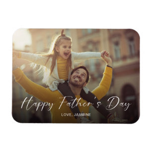 Magnet Flexible Happy Fête des pères Script Photo Modern Simple