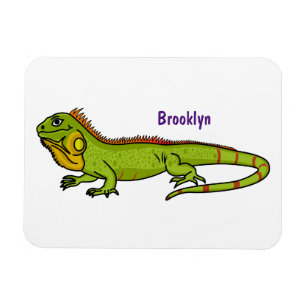 Magnet Flexible Happy green iguana cartoon