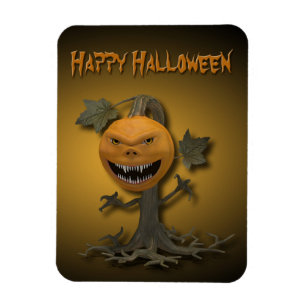 Magnet Flexible Happy Halloween Citrouille Tree