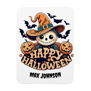 Magnet Flexible Happy Halloween - Haunted House Orange Black
