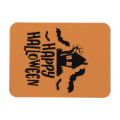 Magnet Flexible Happy Halloween maison hantée éffrayant chauve-sou (Horizontal)