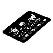 Magnet Flexible Happy Halloween noir blanc éffrayant (Côté Gauche)