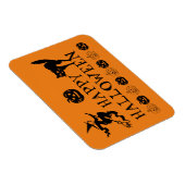Magnet Flexible Happy Halloween noir et orange éffrayant (Côté Droit)