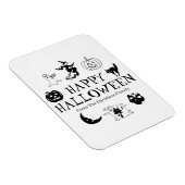 Magnet Flexible Happy Halloween nom personnalisé noir blanc (Côté Droit)