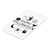 Magnet Flexible Happy Halloween nom personnalisé noir blanc (Côté Gauche)