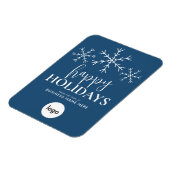Magnet Flexible Happy Holidays Blue Modern Logo Business (Côté Gauche)