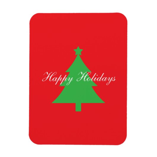 Magnet Flexible Happy Holidays Bright Red Christmas New Year (Vertical)
