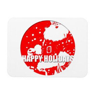 Magnet Flexible Happy Holidays - Santa Claus - 3"x4" Photo magnéti
