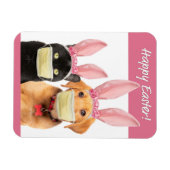 Magnet Flexible Happy Pâques mignonne chat et chien dans Covid Fac (Horizontal)