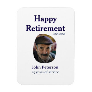 Magnet Flexible happy retirement photo 25 years service name