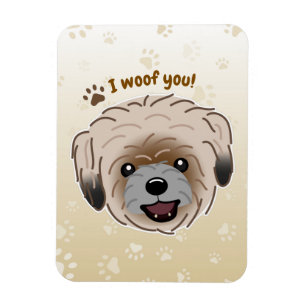 Magnet Flexible Happy Shih Tzu Amoureux des chiens I Woof You Paws