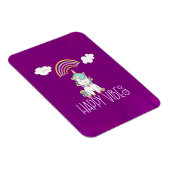 Magnet Flexible Happy Vibes Typographie mignonne souriant Unicorn (Côté Droit)