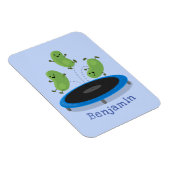 Magnet Flexible Haricots verts mignons sur dessin animé trampoline (Côté Droit)