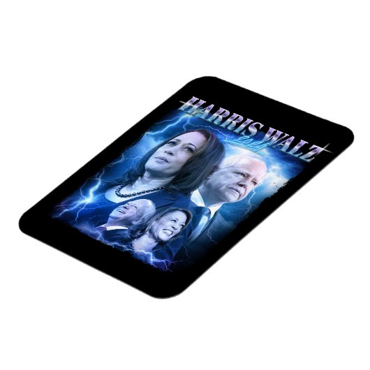 Magnet Flexible Harris Walz 2024 Retro 90s Style (Côté Gauche)