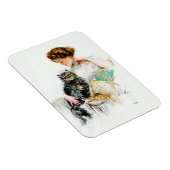 Magnet Flexible Harrison Fisher : Femme avec chat (Côté Droit)