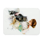 Magnet Flexible Harrison Fisher : Femme avec chat (Horizontal)