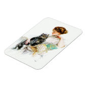 Magnet Flexible Harrison Fisher : Femme avec chat (Côté Gauche)