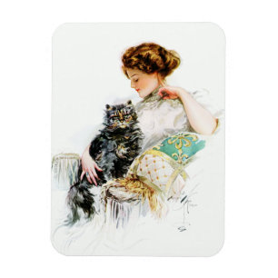 Magnet Flexible Harrison Fisher : Femme avec le chat