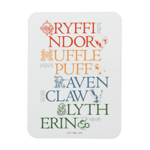 Magnet Flexible HARRY POTTER™   Délicat Sketch HOGWARTS™ Maisons