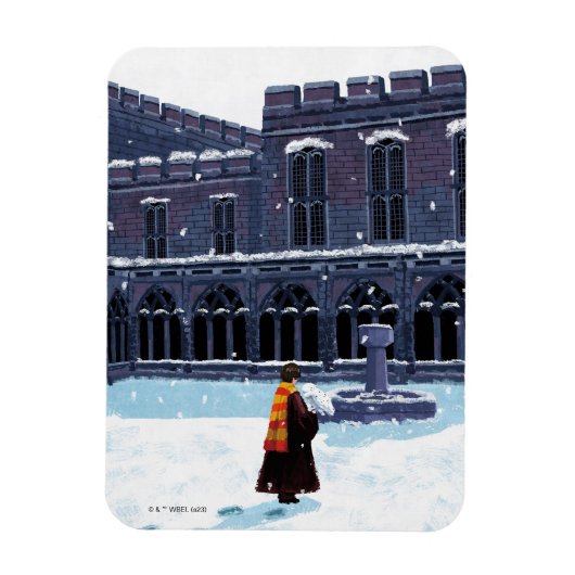 Magnet Flexible HARRY POTTER™ et Hedwig dans la cour de HOGWARTS™ (Vertical)
