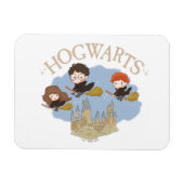 Magnet Flexible HARRY POTTER™, Hermione & Ron Fly Over HOGWARTS™ (Horizontal)