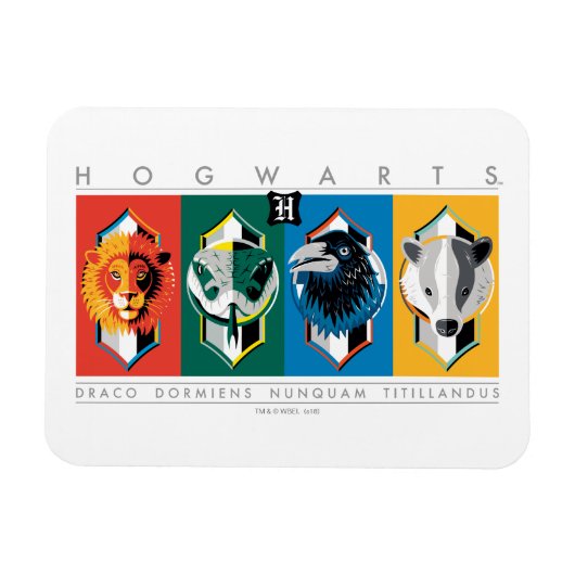 Magnet Flexible Harry Potter | HOGWARTS™ House Sigils (Horizontal)
