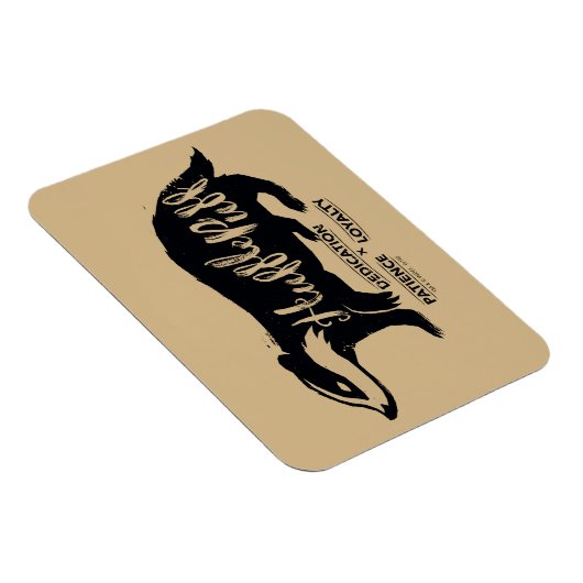 Magnet Flexible Harry Potter | HUFFLEPUFF™ Silhouette Typography (Côté Droit)