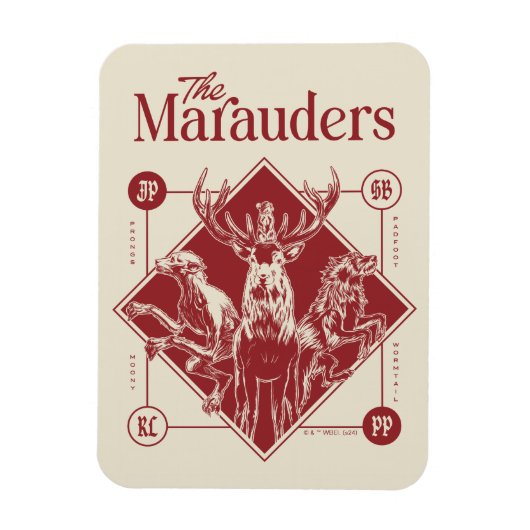 Magnet Flexible HARRY POTTER™ Les Maraudeurs Animagus Bande dessin (Vertical)
