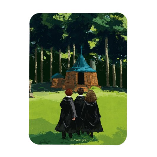 Magnet Flexible HARRY POTTER™, Ron, & Hermione à Hagrid's Hut (Vertical)