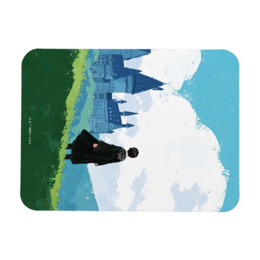 Magnet Flexible HARRY POTTER™ Surplombant le château HOGWARTS™ (Horizontal)