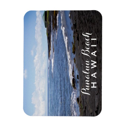 Magnet Flexible Hawaii ・ Plages de sable noir Punalu'u (Vertical)