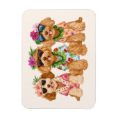 Magnet Flexible Hawaiian Goldendoodle Dogs Flower Lei (Vertical)