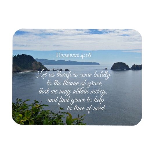 Magnet Flexible Hébreux 4:16 Venons donc avec audace à la (Horizontal)