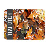 Magnet Flexible Hello Fall Rainy Feuilles (Horizontal)