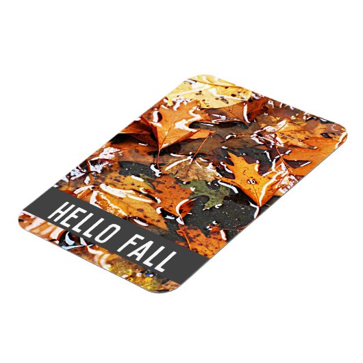 Magnet Flexible Hello Fall Rainy Feuilles (Côté Gauche)