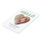 Magnet Flexible Hello Modern Elegant Baby Photo Faire-part de nais (Côté Gauche)