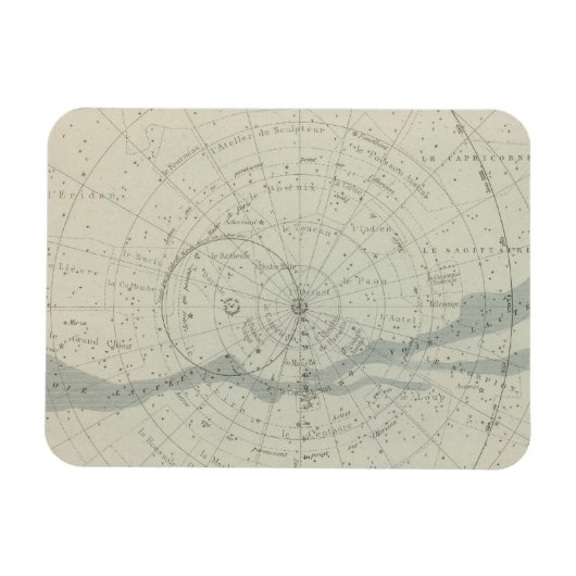 Magnet Flexible Hémisphère Celeste Planisphère (Horizontal)