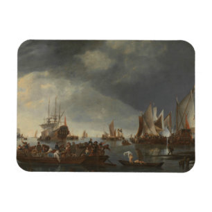Magnet Flexible Hendrick Dubbels - Port with Sailing Ships