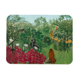 Magnet Flexible Henri Rousseau - Forêt tropicale avec singes