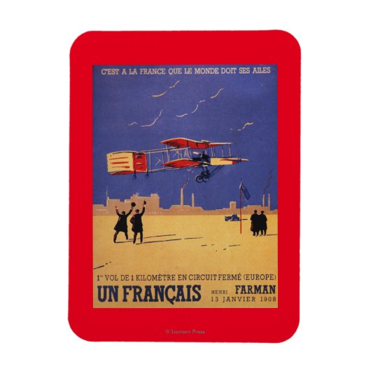 Magnet Flexible Henry Farman vole à Issy-les-Moulineaux (Vertical)