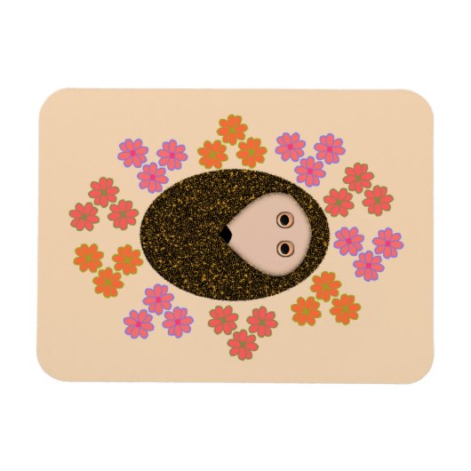 Magnet Flexible Hérisson dormant et aimant des fleurs (Horizontal)
