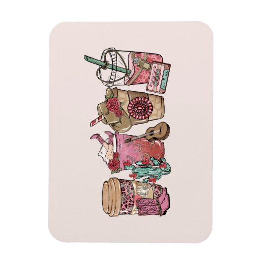 Magnet Flexible Heure du café Cowboy (Vertical)