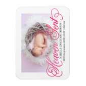 Magnet Flexible Heure envoyé Faire-part de naissance d'aquarelle r (Vertical)