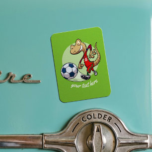 Magnet Flexible Heureuse étoile de football Gecko donnant un coup 