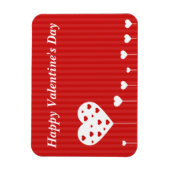 Magnet Flexible Heureuse Sainte-Valentin Beau Coeurs blancs rouges (Vertical)