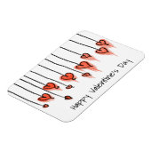 Magnet Flexible Heureuse Sainte-Valentin des Coeurs d'aquarelle ro (Côté Gauche)