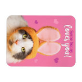 Magnet Flexible Heureuse Sainte-Valentin Drôle Chat dans les oreil (Horizontal)