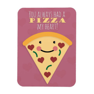 Magnet Flexible Heureuse Sainte-Valentin Pizza Slice Humour