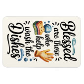 Magnet Flexible Heureux ceux qui aident à laver les plats | Drôle (Horizontal)